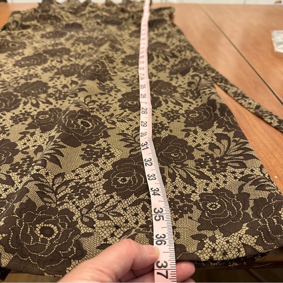 Vintage Old Navy Brown Floral Dress Size 6 Y2K 90s Babydoll Coquette Fairy Lace - Picture 6 of 8